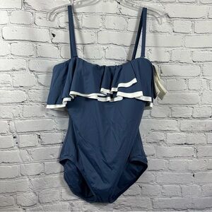 Coco Reef Contours Ruffle Patented Shapemaker® Bandeau One Piece Swimsuit 14/38C